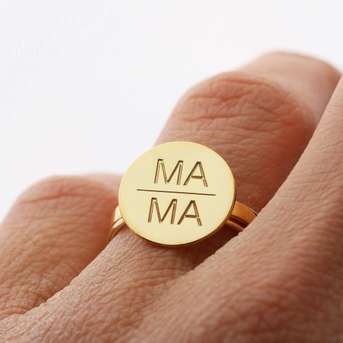 Glorria 925k Sterling Silver Personalized Name Mama Sterling Silver Ring