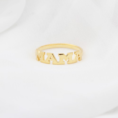 Glorria 925k Sterling Silver Personalized Name Mama Sterling Silver Ring