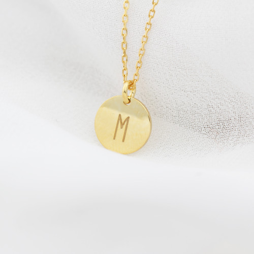 Glorria 925k Sterling Silver Personalized Minimal Plate Letter Sterling Silver Necklace