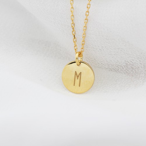 Glorria 925k Sterling Silver Personalized Minimal Plate Letter Sterling Silver Necklace