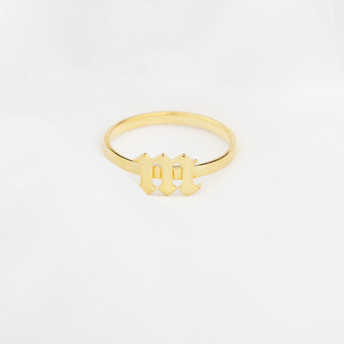 Glorria 925k Sterling Silver Personalized Minimal Gothic Letter Sterling Silver Ring Glorria 925k Sterling Silver Personalized Minimal Gothic Letter Sterling Silver Ring