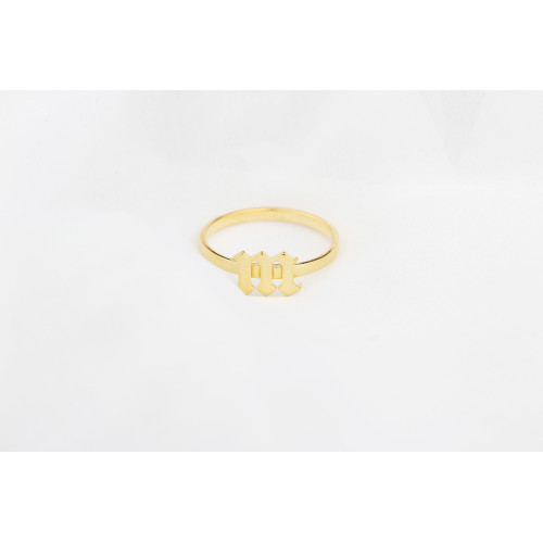 Glorria 925k Sterling Silver Personalized Minimal Gothic Letter Sterling Silver Ring Glorria 925k Sterling Silver Personalized Minimal Gothic Letter Sterling Silver Ring