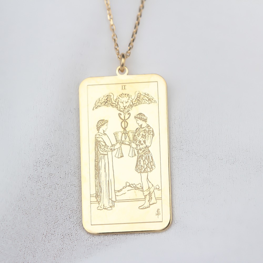 Glorria 925k Sterling Silver Personalized Sterling Silver Tarot Card Necklace