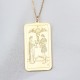 Glorria 925k Sterling Silver Personalized Sterling Silver Tarot Card Necklace