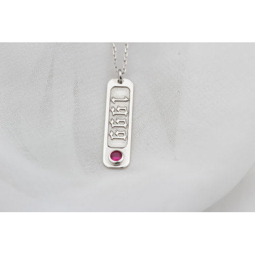 Glorria 925k Sterling Silver Personalized Sterling Silver Date Necklace with Birthstone Glorria 925k Sterling Silver Personalized Sterling Silver Date Necklace with Birthstone