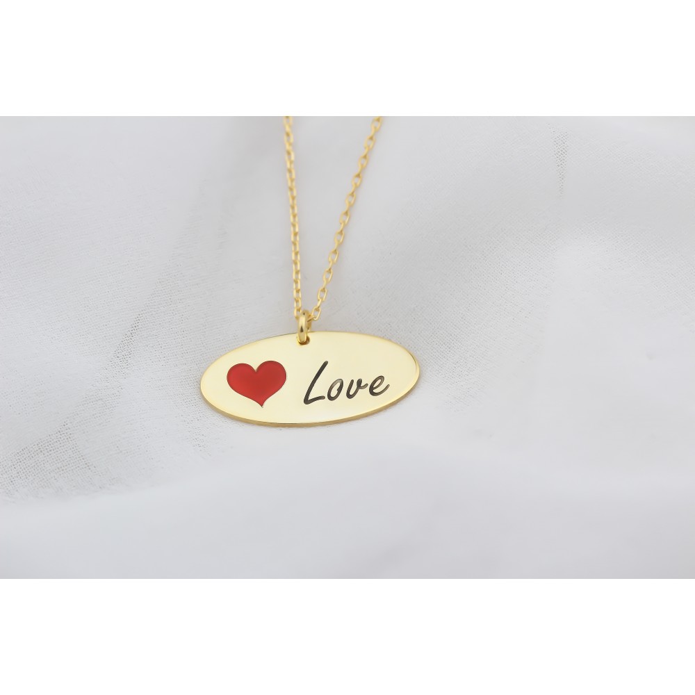 Glorria 925k Sterling Silver Personalized Sterling Silver Name Love Necklace