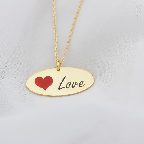 Glorria 925k Sterling Silver Personalized Sterling Silver Name Love Necklace