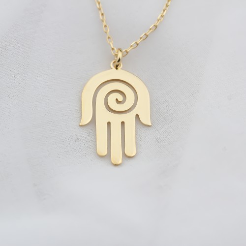 Glorria 925k Sterling Silver Fatima Hand Necklace