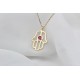 Glorria 925k Sterling Silver Personalized Sterling Silver Birthstone Fatima Hand Necklace