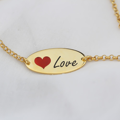 Glorria 925k Sterling Silver Personalized Sterling Silver Name Love Bracelet Glorria 925k Sterling Silver Personalized Sterling Silver Name Love Bracelet