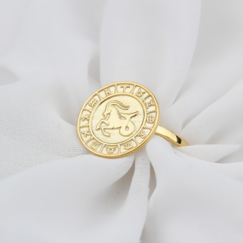 Glorria 925k Sterling Silver Personalized Sterling Silver Zodiac Ring