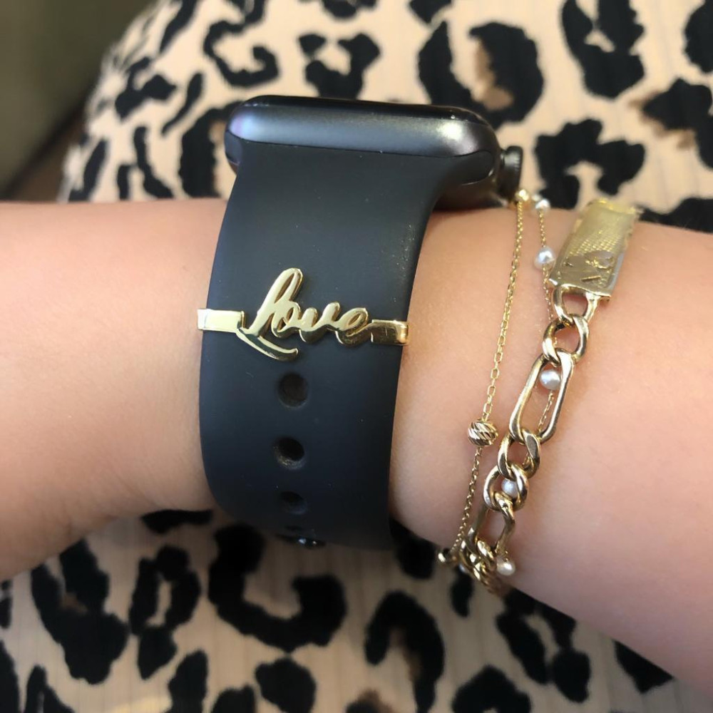 Glorria 925k Sterling Silver Apple Watch Compatible Name Band Accessory Glorria 925k Sterling Silver Apple Watch Compatible Name Band Accessory