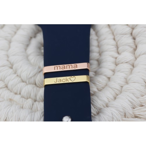 Glorria 925k Sterling Silver Apple Watch Compatible Name Band Accessory