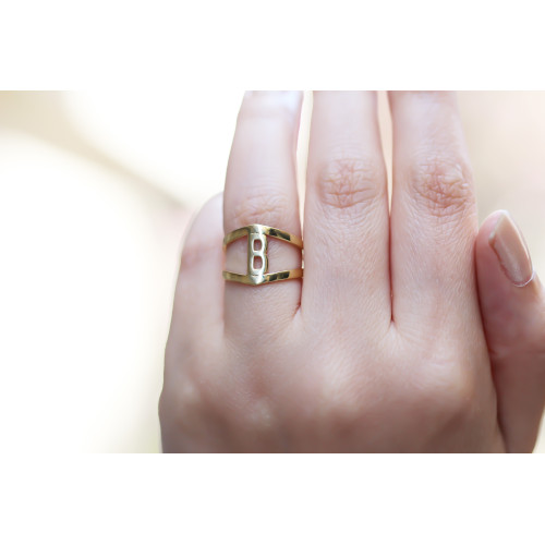 Glorria 925k Sterling Silver Personalized Letter Ring Glorria 925k Sterling Silver Personalized Letter Ring