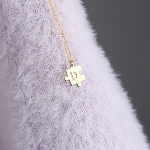 Glorria 925k Sterling Silver Letter Puzzle Necklace