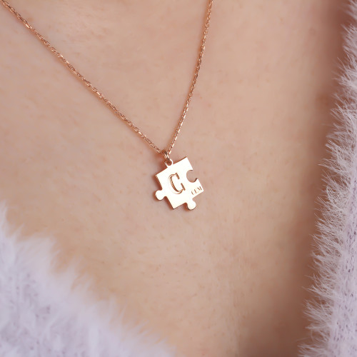 Glorria 925k Sterling Silver Personalized Name Puzzle Necklace Glorria 925k Sterling Silver Personalized Name Puzzle Necklace