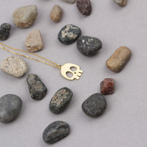 Glorria 925k Sterling Silver Personalized Skull Necklace