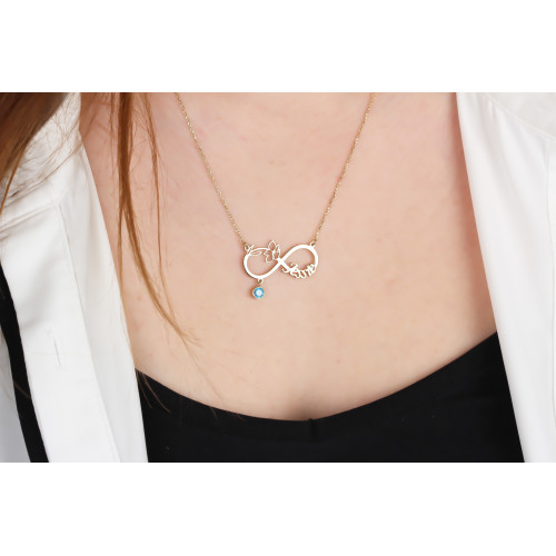 Glorria 925k Sterling Silver Personalized Name Infinity Birth Flower Birthstone Necklace Glorria 925k Sterling Silver Personalized Name Infinity Birth Flower Birthstone Necklace