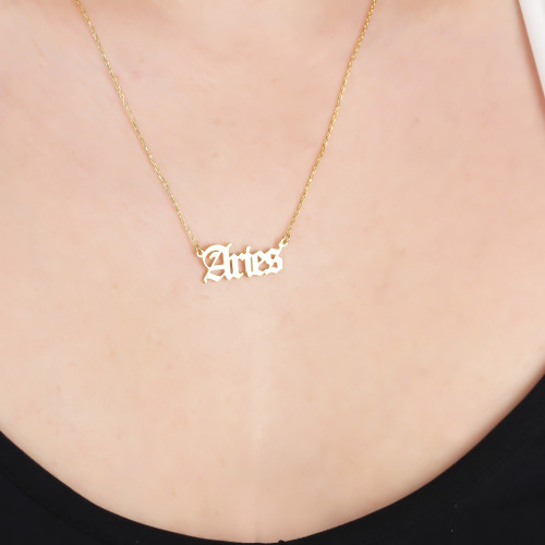 Glorria 925k Sterling Silver Personalized Zodiac Sign Necklace