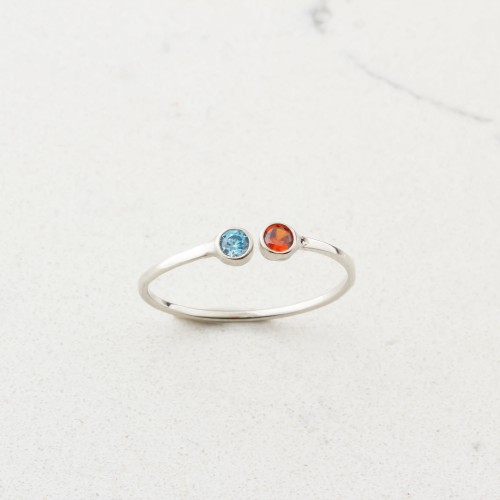 Glorria 925k Sterling Silver Personalized Birthstone Ring