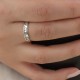 Glorria 925k Sterling Silver Personalized Birth Flower Minimalist Ring