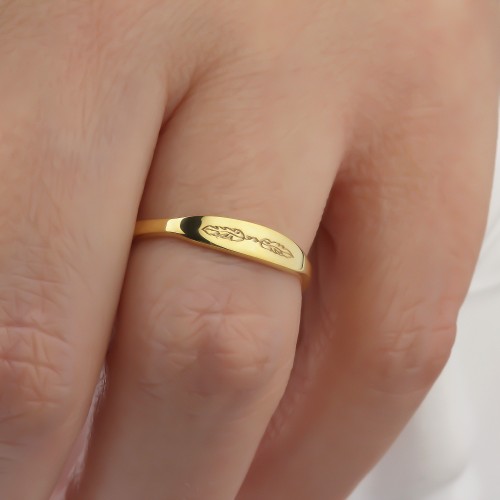 Glorria 925k Sterling Silver Personalized Flower Motif Ring