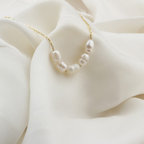 Glorria 925k Sterling Silver Pearl Necklace