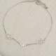 Glorria 925k Sterling Silver Personalized Birth Flower and Birthstone Bracelet