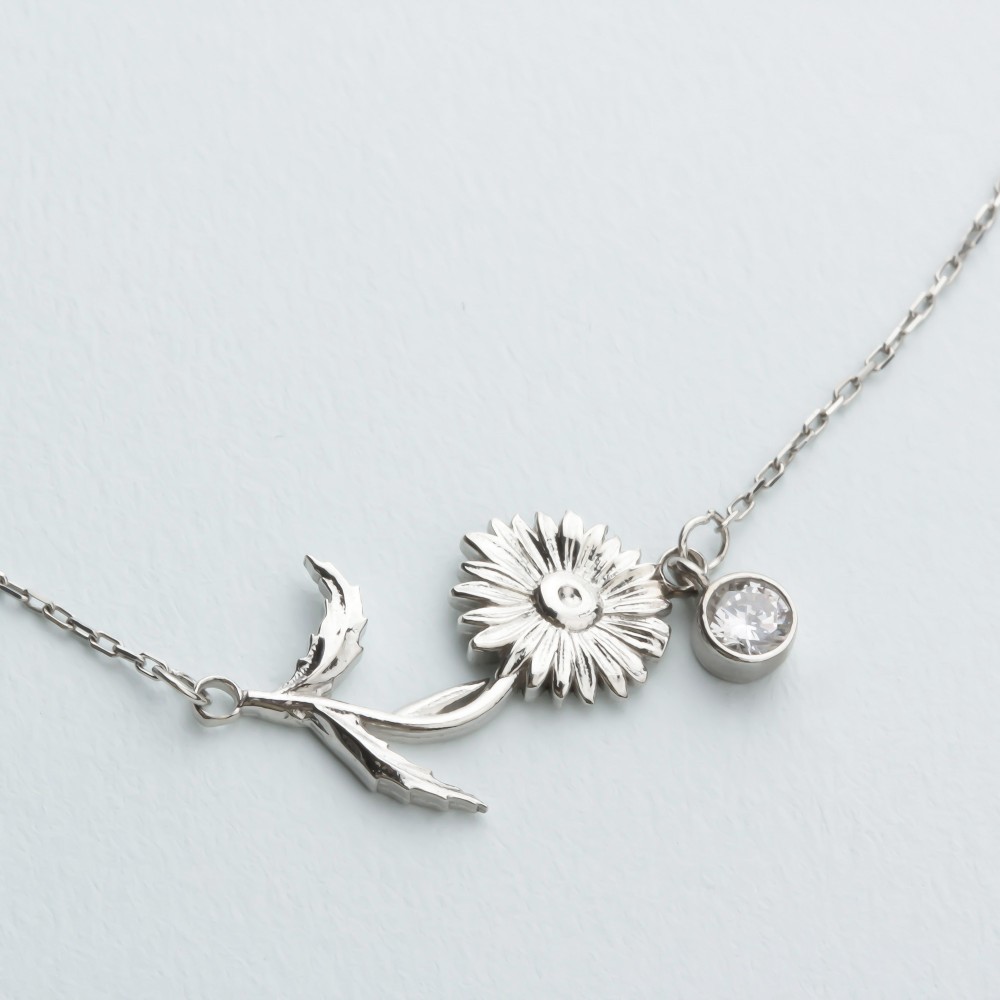 Glorria 925k Sterling Silver Personalized Birth Flower and Birthstone Bracelet