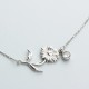 Glorria 925k Sterling Silver Personalized Birth Flower and Birthstone Bracelet