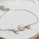 Glorria 925k Sterling Silver Personalized Birth Flower and Birthstone Bracelet