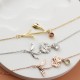 Glorria 925k Sterling Silver Personalized Birth Flower and Birthstone Bracelet