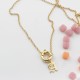 Glorria 925k Sterling Silver Personalized Letter Charm Bagel Lock Doc Necklace Glorria 925k Sterling Silver Personalized Letter Charm Bagel Lock Doc Necklace