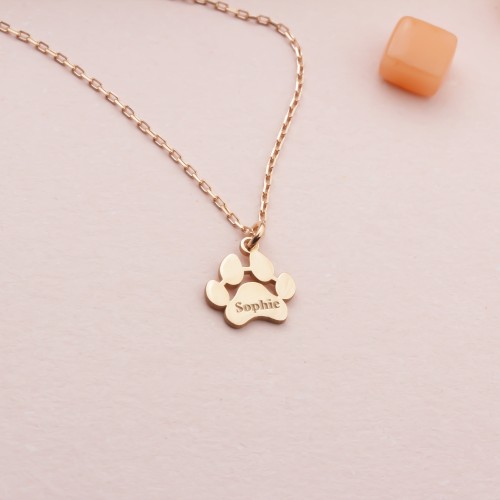 Glorria 925k Sterling Silver Personalized Cat Dog Paw Necklace