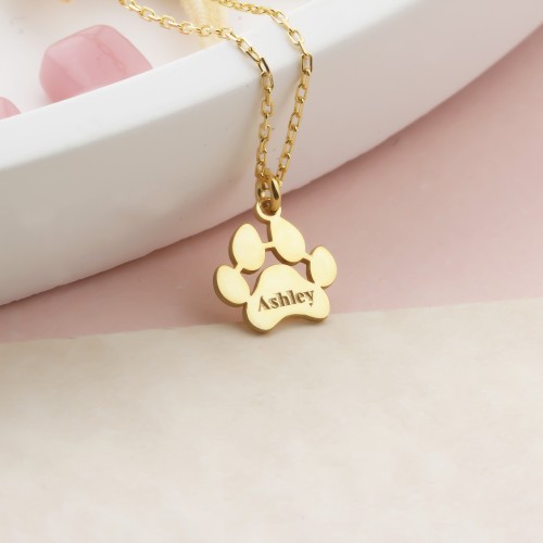 Glorria 925k Sterling Silver Personalized Cat Dog Paw Necklace