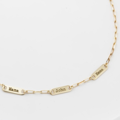 Glorria 925k Sterling Silver Personalized Name Paperclip Necklace