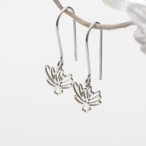 Glorria 925k Sterling Silver Personalized  Birth Flower Earrings Glorria 925k Sterling Silver Personalized  Birth Flower Earrings