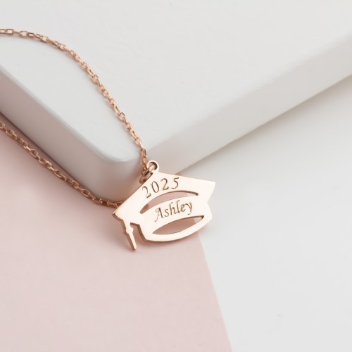 Glorria 925k Sterling Silver Personalized Name Graduation Necklace