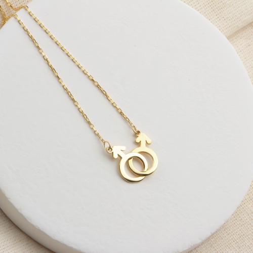 Glorria 925k Sterling Silver Personalized Gender Symbol Necklace