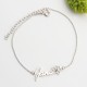 Glorria 925k Sterling Silver Personalized Name Birth Flower and Birthstone Bracelet