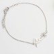 Glorria 925k Sterling Silver Personalized Name Birth Flower and Birthstone Bracelet