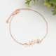 Glorria 925k Sterling Silver Personalized Name Birth Flower and Birthstone Bracelet
