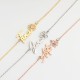 Glorria 925k Sterling Silver Personalized Name Birth Flower and Birthstone Bracelet