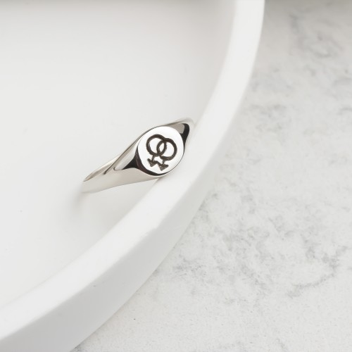 Glorria 925k Sterling Silver Personalized Gender Symbol Ring