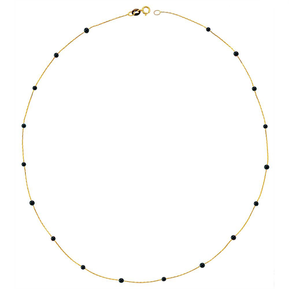 Glorria Gold Onyx Pave Row Necklace