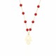 Glorria 14k Solid Gold Coral Rows Pave Hamsa Necklace