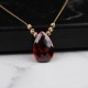 Glorria 14k Solid Gold Dorika Red Drop Necklace