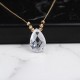 Glorria 14k Solid Gold Dorika White Drop Necklace
