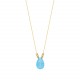 Glorria 14k Solid Gold Dorika Blue Drop Necklace