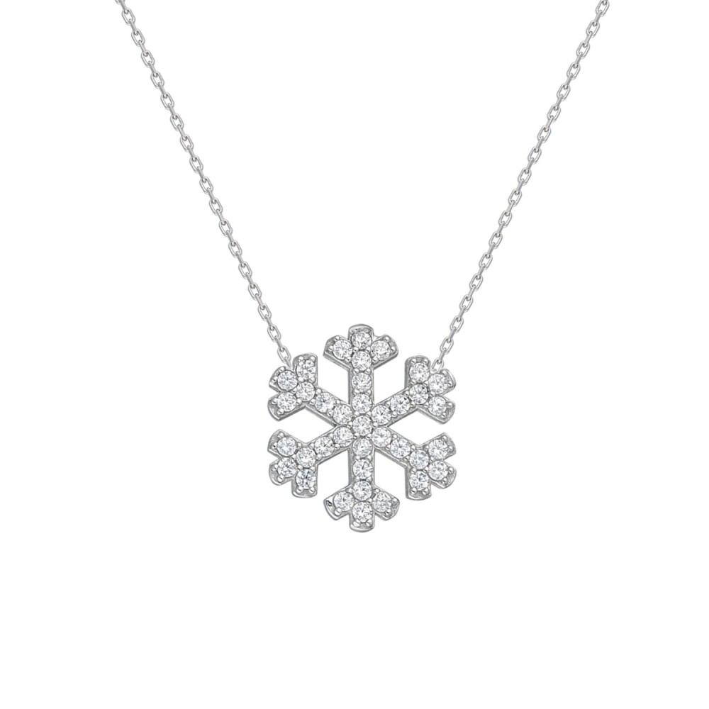 Glorria 925k Sterling Silver Snowflake Necklace - GIFT SET